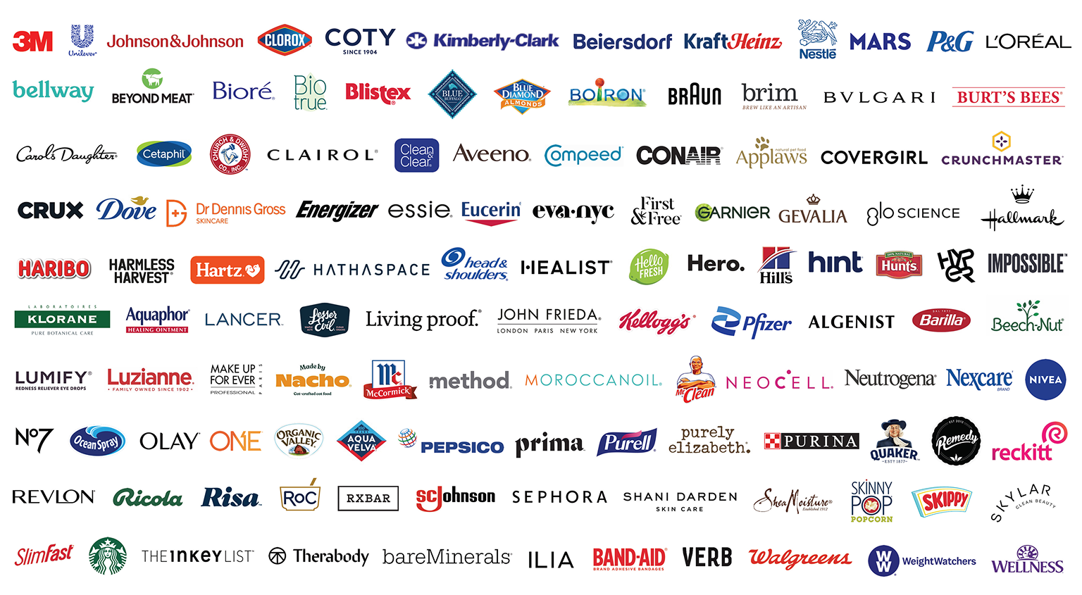 A selection of the brands that send samples through PINCHme